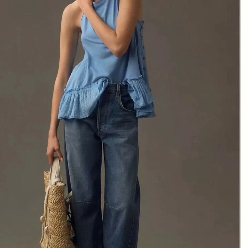 Pilcro Soft Blue Knit Top